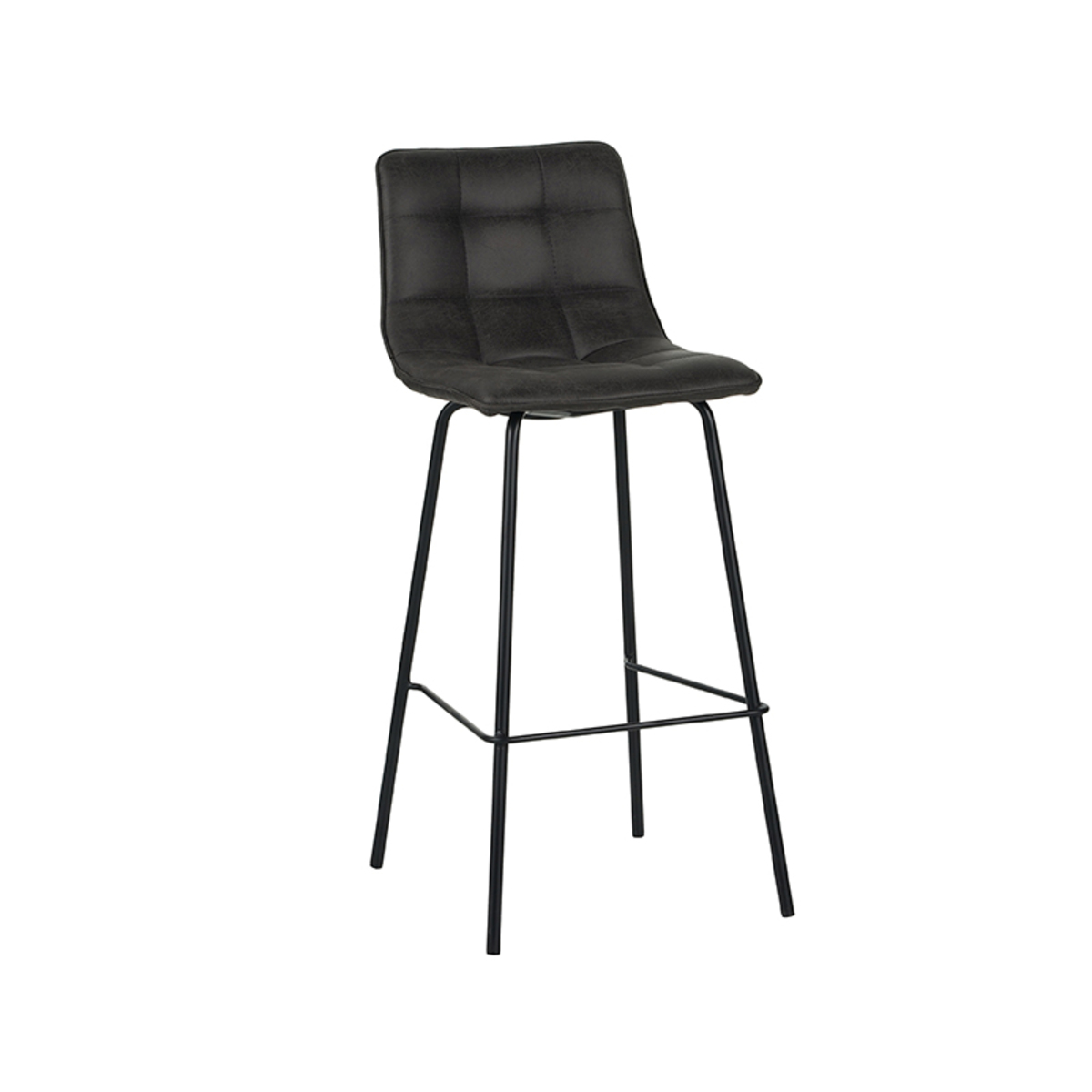 Tabouret de bar Bistro - Hauteur du siège 78 - Anthracite - Gris - Micro Suede - Sans accoudoir - Moderne - LABEL51