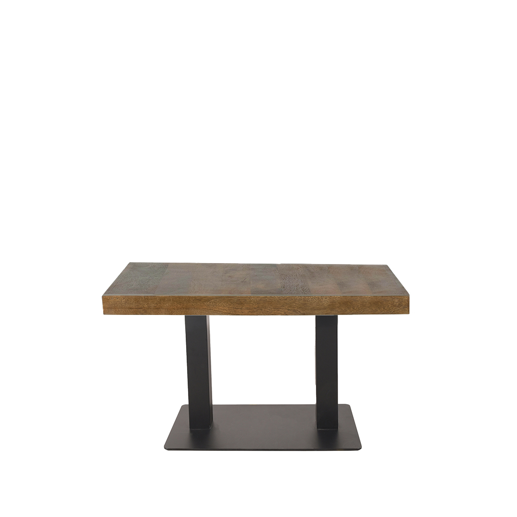 Table à manger Restauranttafel - Orthogonal - Nature - Naturel - Bois de mangue - Industriel - LABEL51