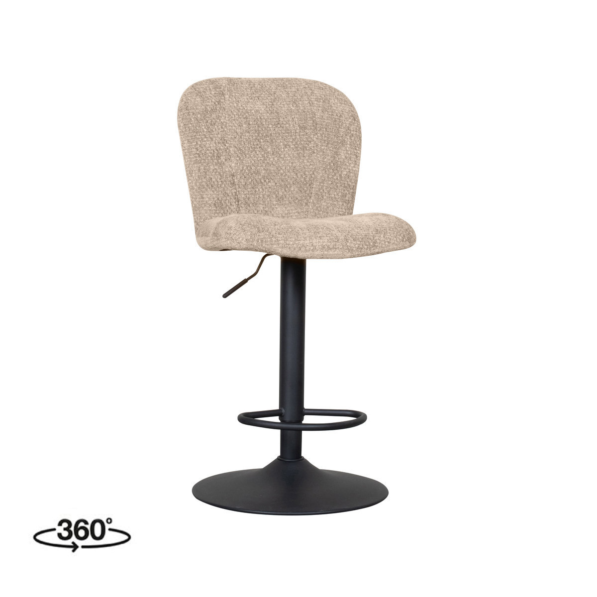 Tabouret de bar Vino - Pivotant - Hauteur du siège 64-84 - Clay - Marron - Elite - Sans accoudoir - Rurale - LABEL51