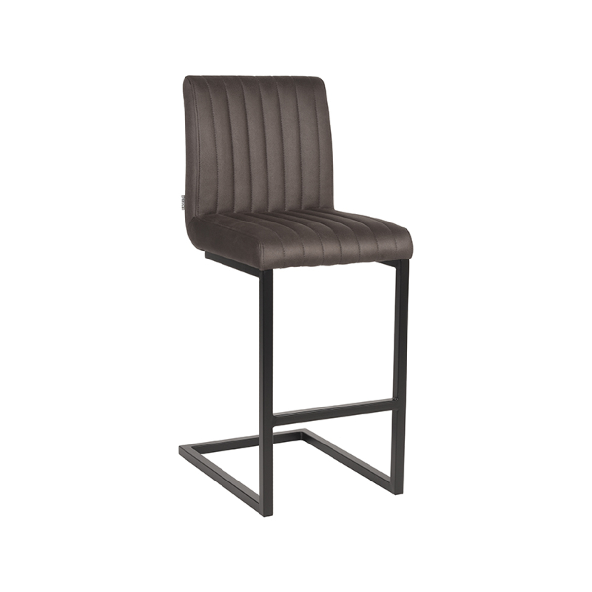 Tabouret de bar Milo - Hauteur du siège 66 - Anthracite - Gris - Microfibre - Sans accoudoir - Industriel - LABEL51