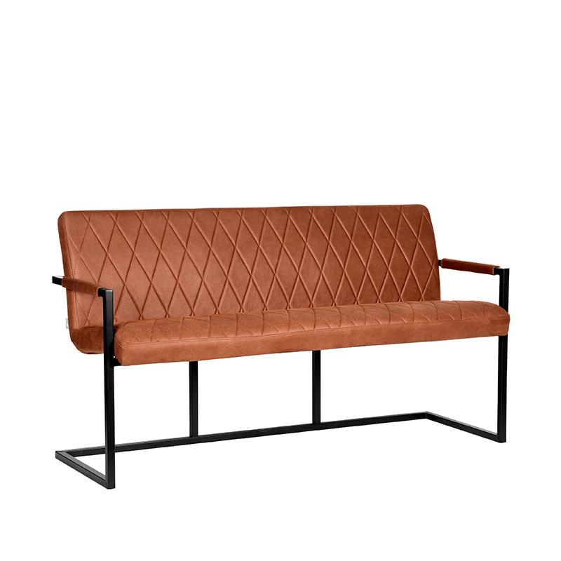 Banc de salle à manger Denmark - Cognac - Marron - Microfibre - Industriel - LABEL51