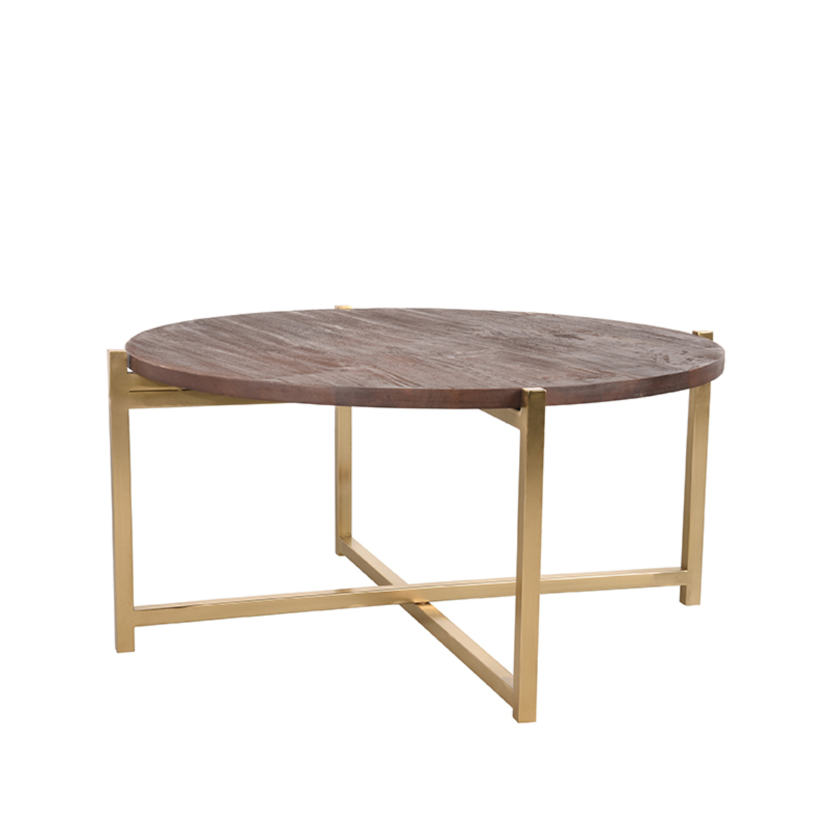 Table basse Dox - Ronde - Espresso - Marron - Bois de mangue - Retro - LABEL51