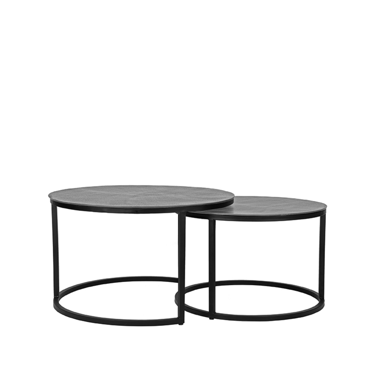 Table basse Grand - Ronde - Ash antique - Gris - Métal - Moderne - LABEL51