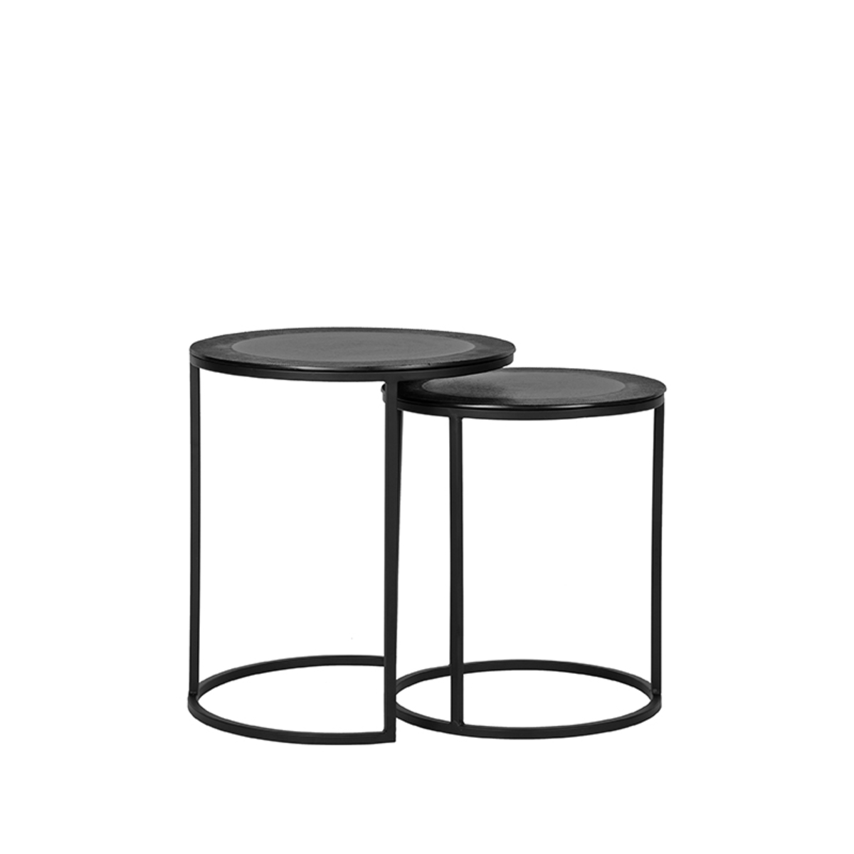 Table basse Set Pair - Ronde - Noir - Métal - Moderne - LABEL51