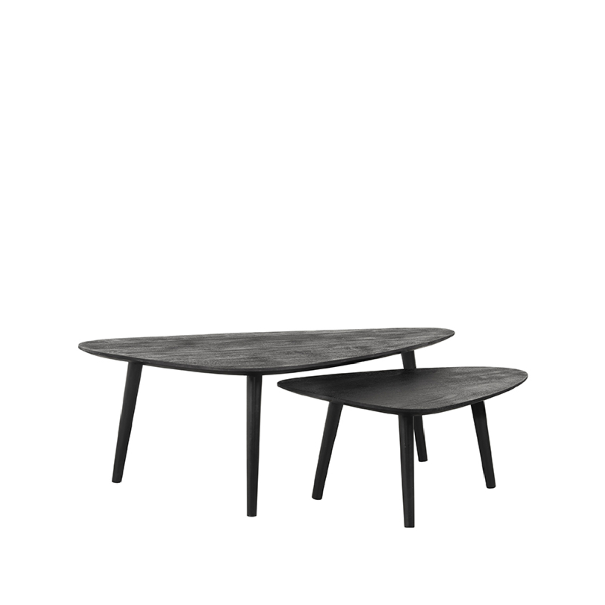 Table basse Set Rock - Géométrique - Noir - Bois de mangue - Moderne - LABEL51
