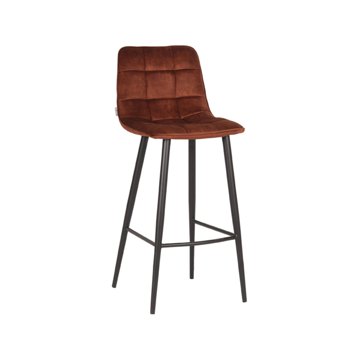 Tabouret de bar Jelt - Hauteur du siège 78 - Rouille - Orange - Velours - Sans accoudoir - Retro - LABEL51