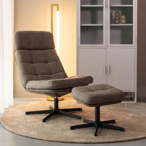 Fauteuil Pivotant Alvar + Ottoman 53x57x83 cm