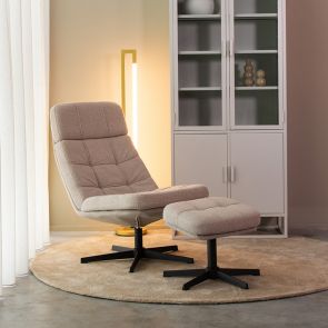 Chaise Pivotante Alvar + Ottoman 53x57x83 cm