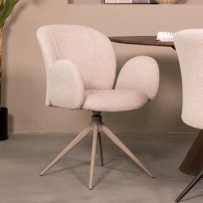 Eetkamerstoel Kimball 59x61x86 Cm Naturel Touch Taupe Metaal Perspectief 360