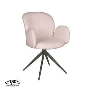 Eetkamerstoel Kimball 59x61x86 Cm Naturel Touch Zwart Metaal Perspectief 180 ar