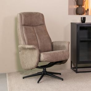 Relaxfauteuil Bergen 77x76x105 Cm Taupe Micro Suede Perspectief 360 v2