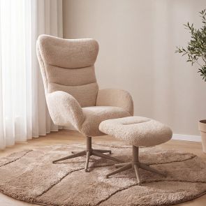Draaifauteuil Cute + Hocker 75x82x108 cm