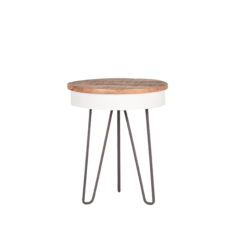Table d'appoint I_Saria - Blanc - Métal - Industriel - LABEL51