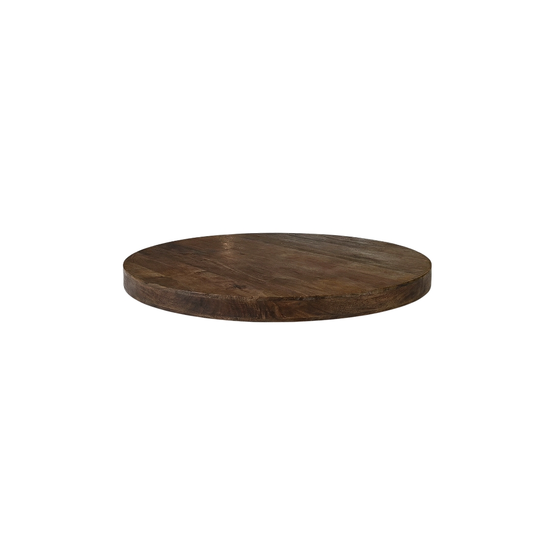 Tables de salle à manger I_Tafelblad Rond - Noir - Bois de mangue - LABEL51