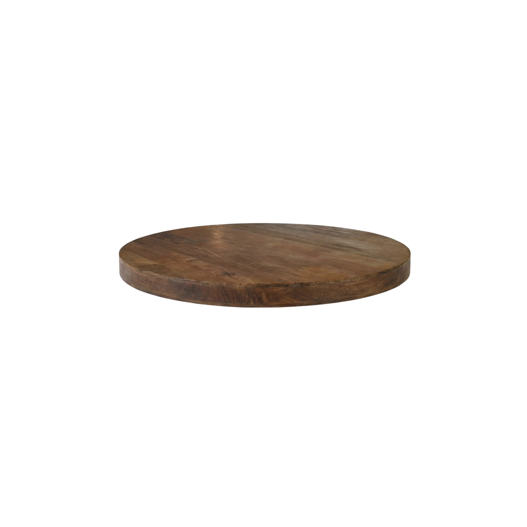 Tables de salle à manger I_Tafelblad Rond - Naturel - Bois de mangue - LABEL51
