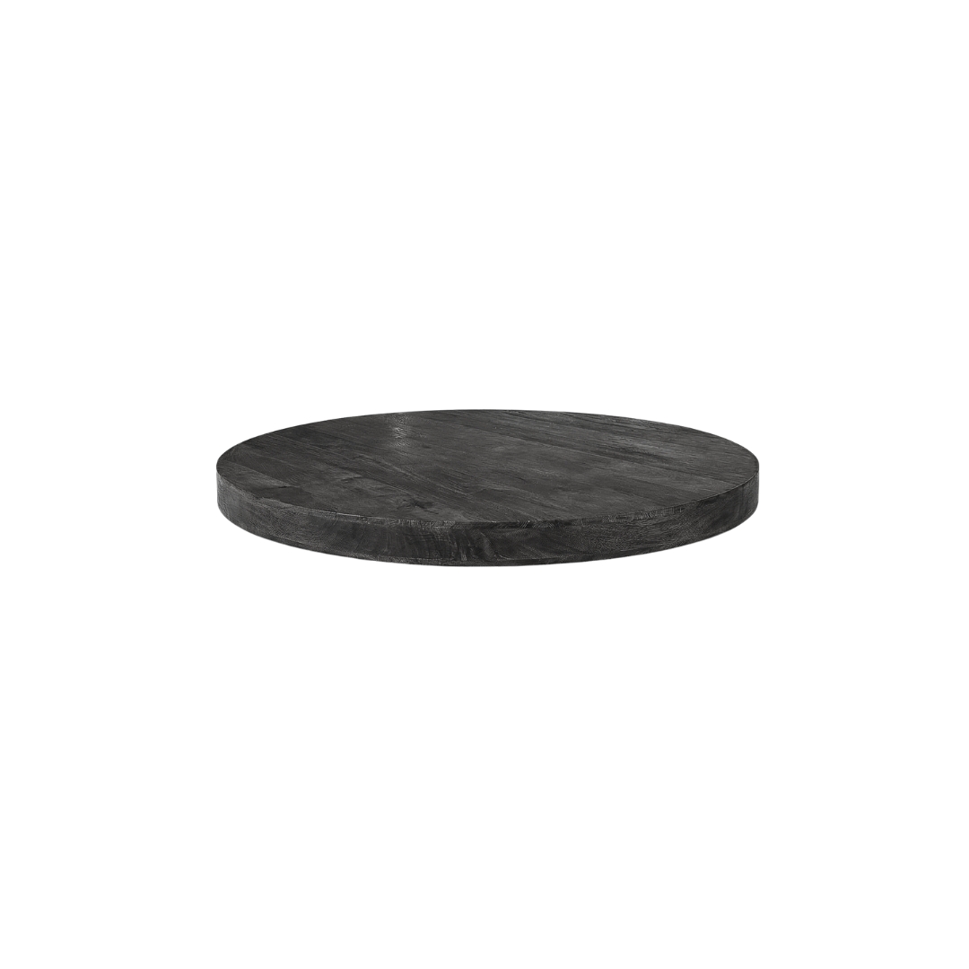 Tables de salle à manger I_Tafelblad Rond - Espresso - Marron - Bois de mangue - LABEL51