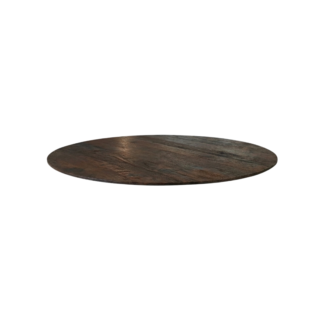 Tables de salle à manger I_Tafelblad Rond - Espresso - Marron - Bois de mangue - Industriel - LABEL51