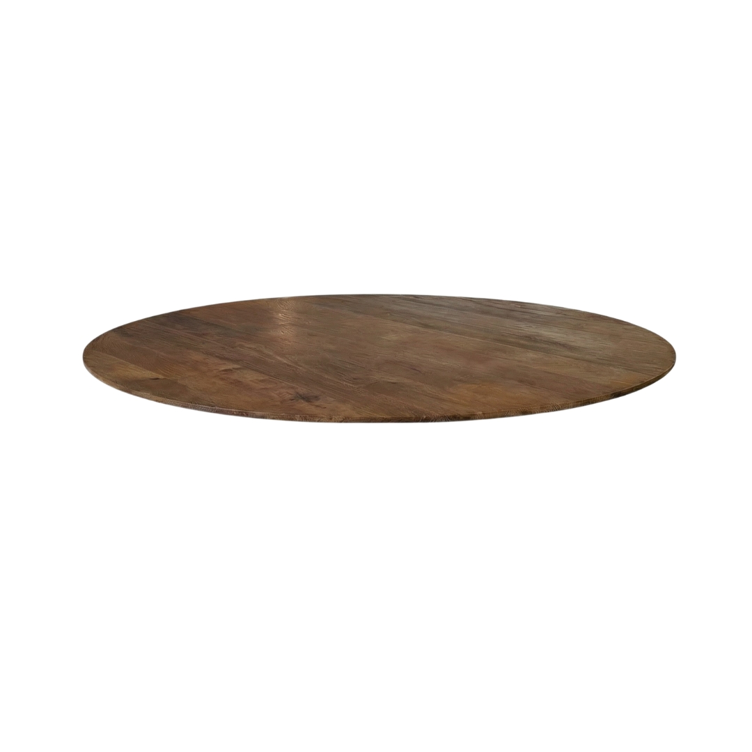 Tables de salle à manger I_Tafelblad Rond - Nature Smooth - Marron - Bois de mangue - Industriel - LABEL51