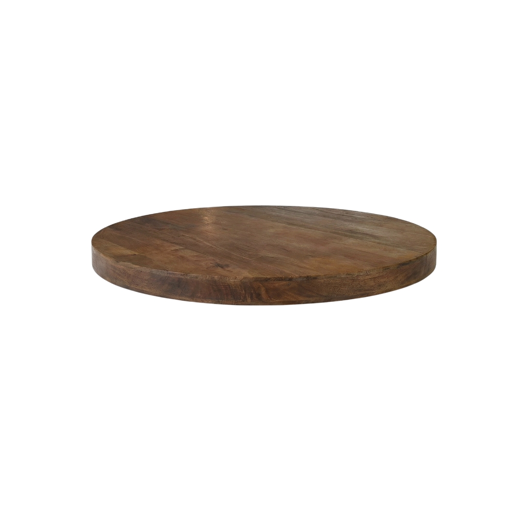 Tables de salle à manger I_Tafelblad Rond - Nature Smooth - Marron - Bois de mangue - LABEL51