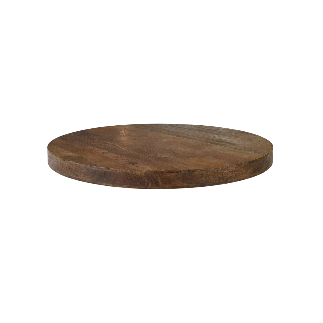 I_Tafelblad Rond - Nature Smooth - Marron - Bois de mangue - LABEL51