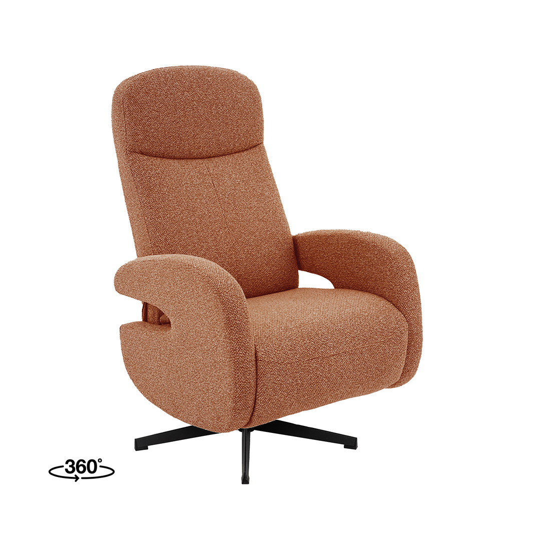 Fauteuils I_Esbjerg - Inclinable - Anthracite - Orange - Boucle - Sans accoudoir - Moderne - LABEL51