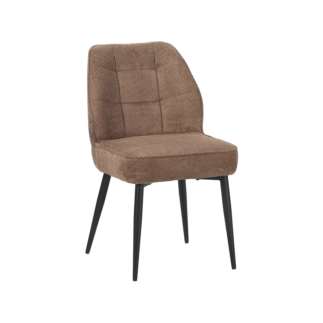 Chaises de salle à manger I_Liam - Taupe - Marron - Geweven - Sans accoudoir - LABEL51