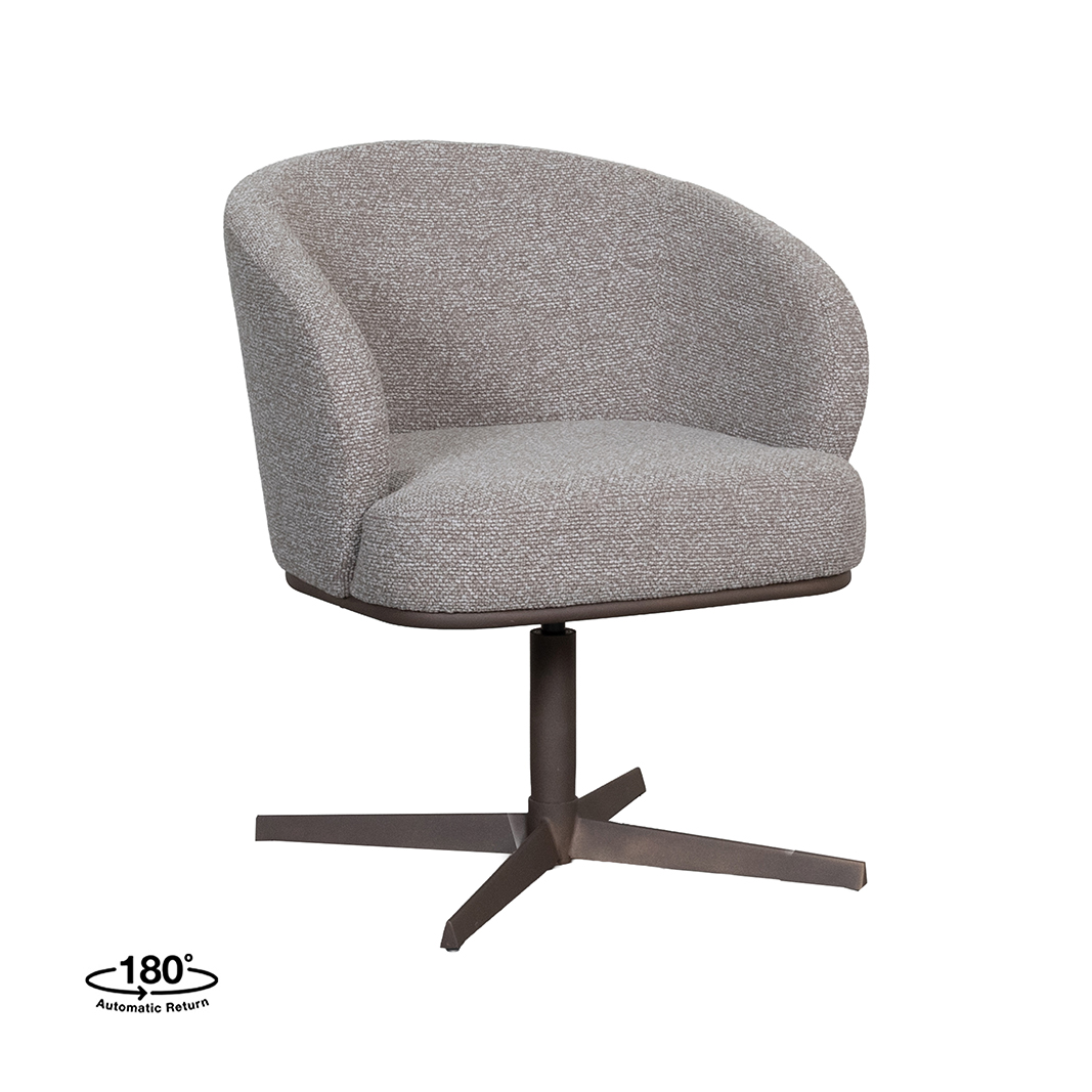 Chaises de salle à manger I_Cannes - Mushroom - Marron - Boucle - Sans accoudoir - LABEL51