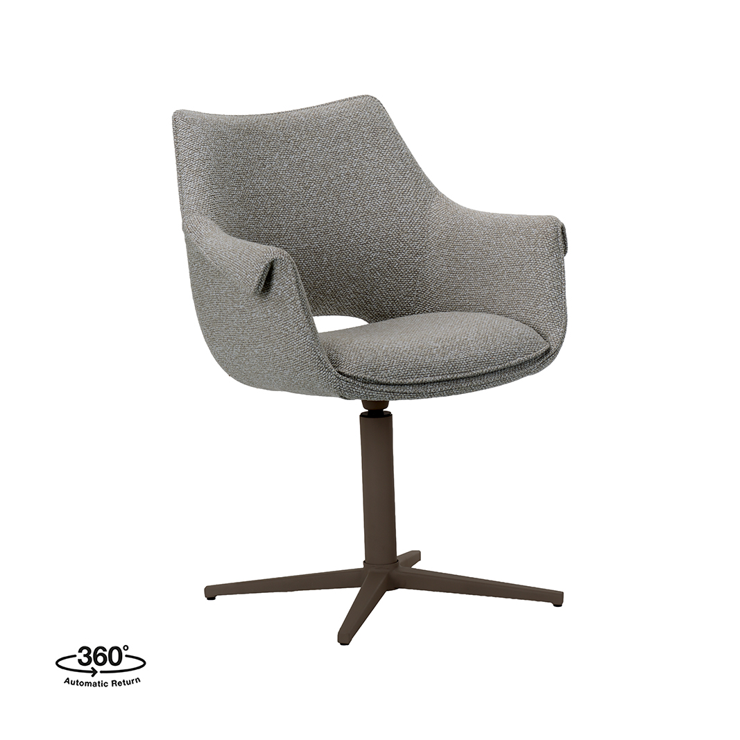 Chaises de salle à manger I_Nozomi - Mushroom - Marron - Boucle - Sans accoudoir - LABEL51