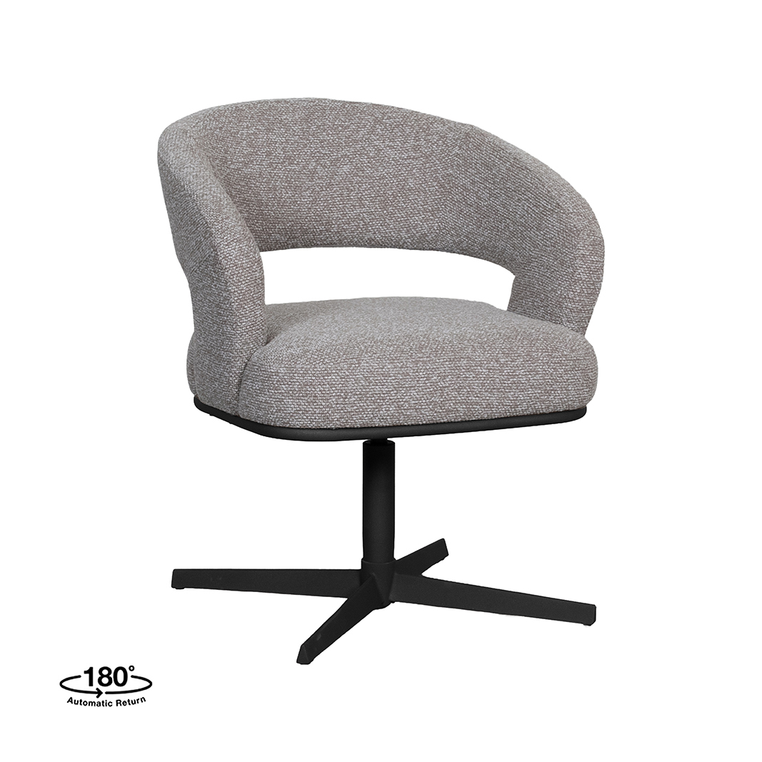 Chaises de salle à manger I_Monaco - Mushroom - Marron - Boucle - Sans accoudoir - LABEL51