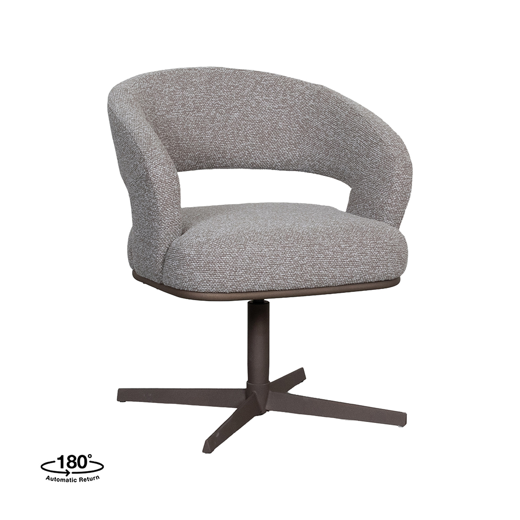 Chaises de salle à manger I_Monaco - Mushroom - Marron - Boucle - Sans accoudoir - LABEL51