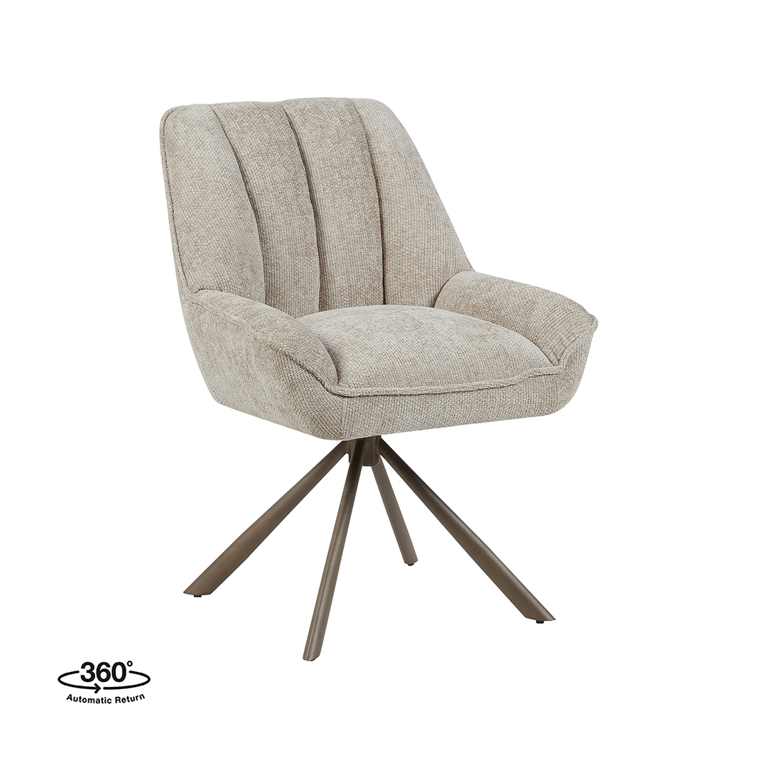 Chaises de salle à manger I_Reims - Naturel - Chenille - Sans accoudoir - LABEL51