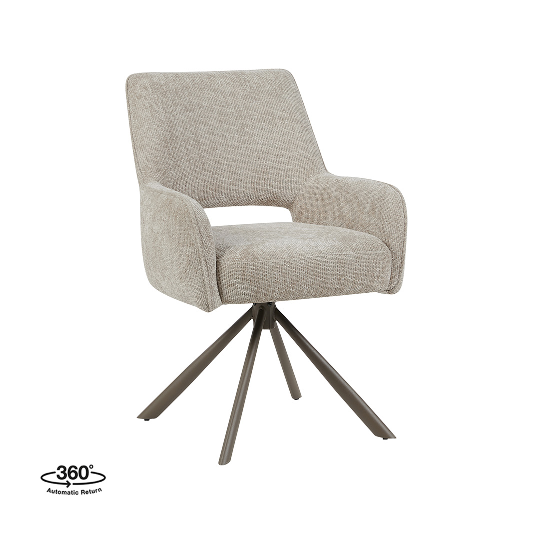 Chaises de salle à manger I_Bergerac - Naturel - Chenille - Sans accoudoir - LABEL51