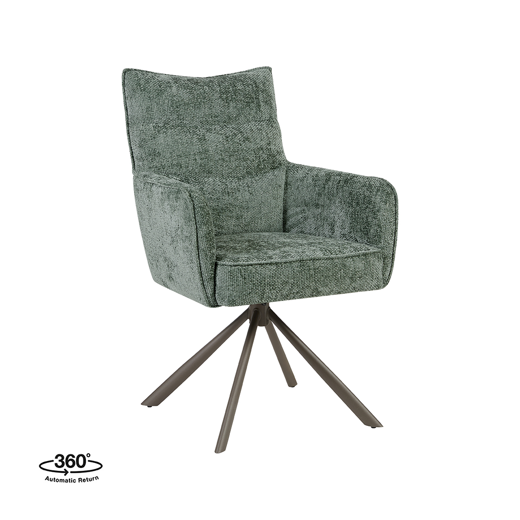 Chaises de salle à manger I_Dubai - Hunter - Vert - Chenille - Sans accoudoir - LABEL51