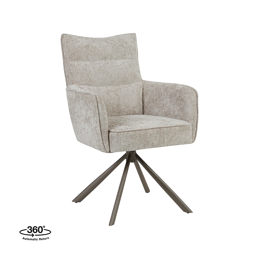 Chaises de salle à manger I_Dubai - Naturel - Chenille - Sans accoudoir - LABEL51