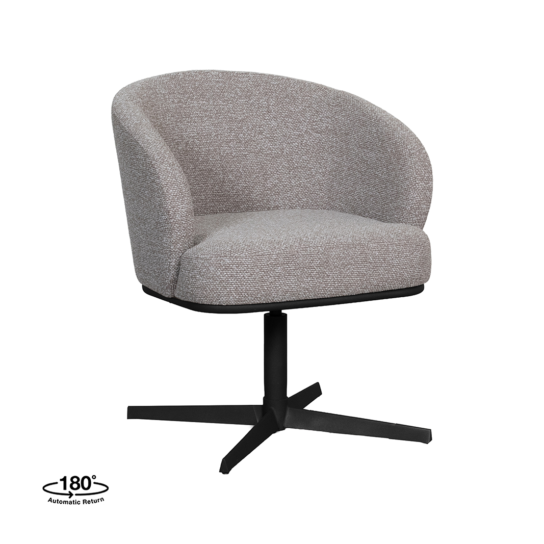 Chaises de salle à manger I_Cannes - Mushroom - Marron - Boucle - Sans accoudoir - LABEL51