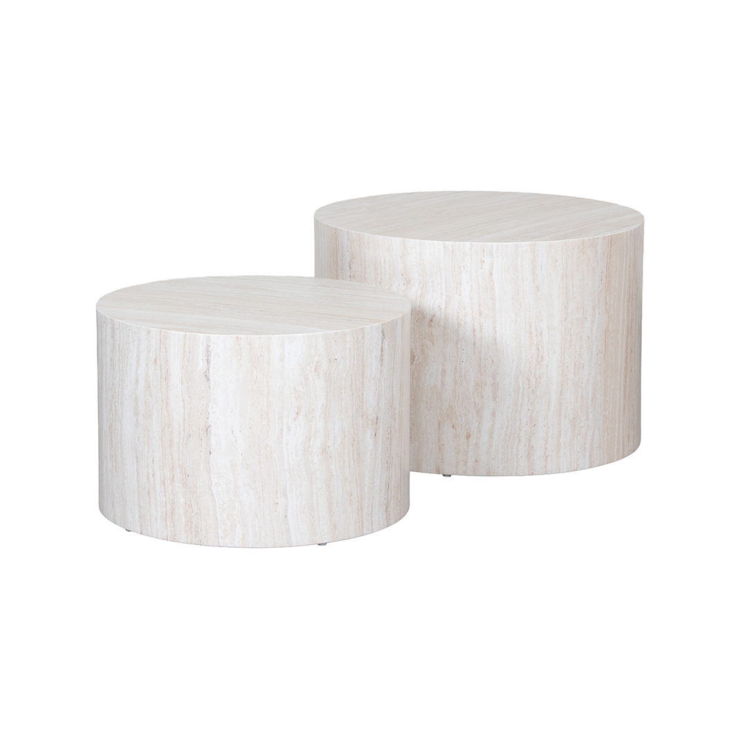 Table basses I_Pure - Travertin - Naturel - LABEL51