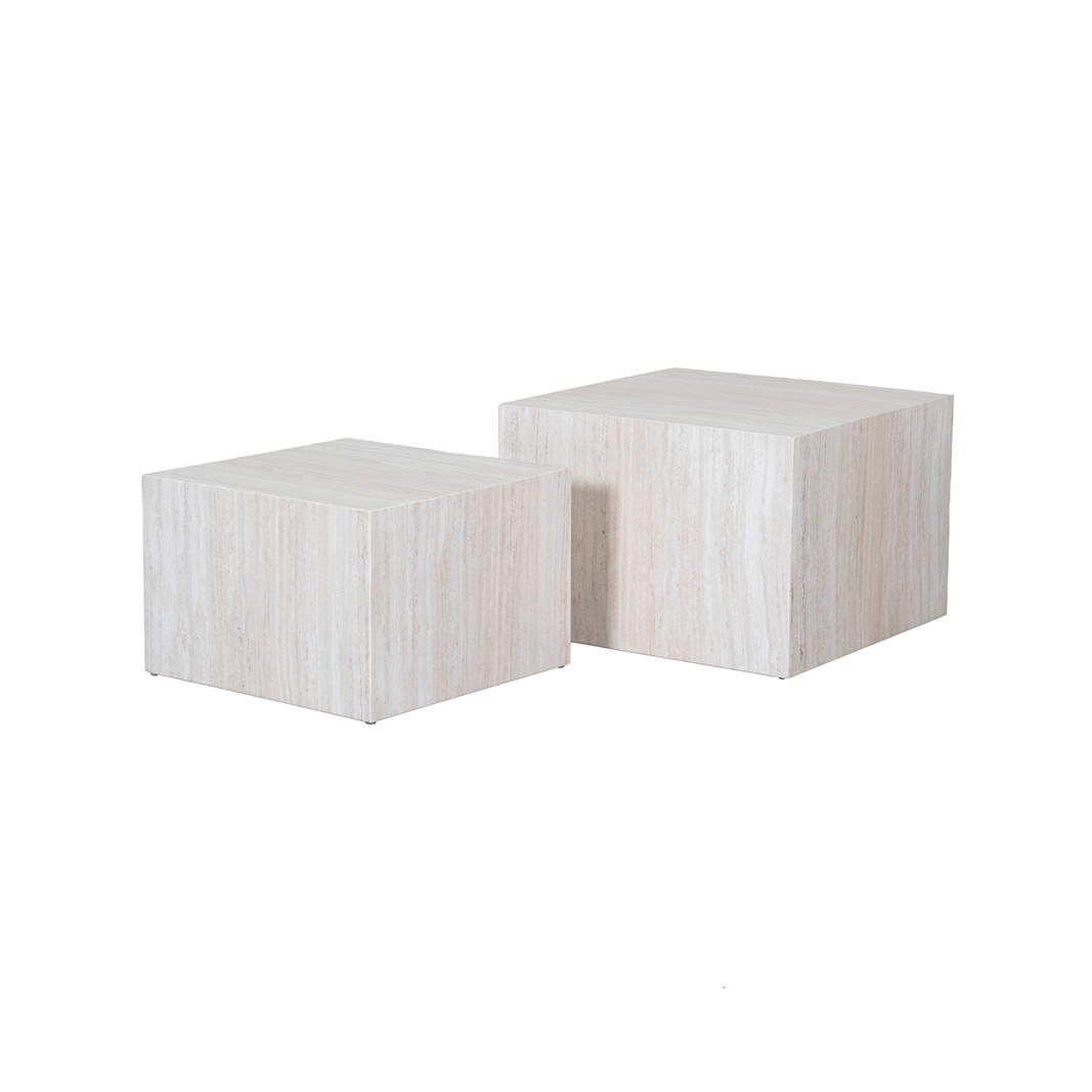 Table basses I_Pure - Taupe - Travertin - LABEL51