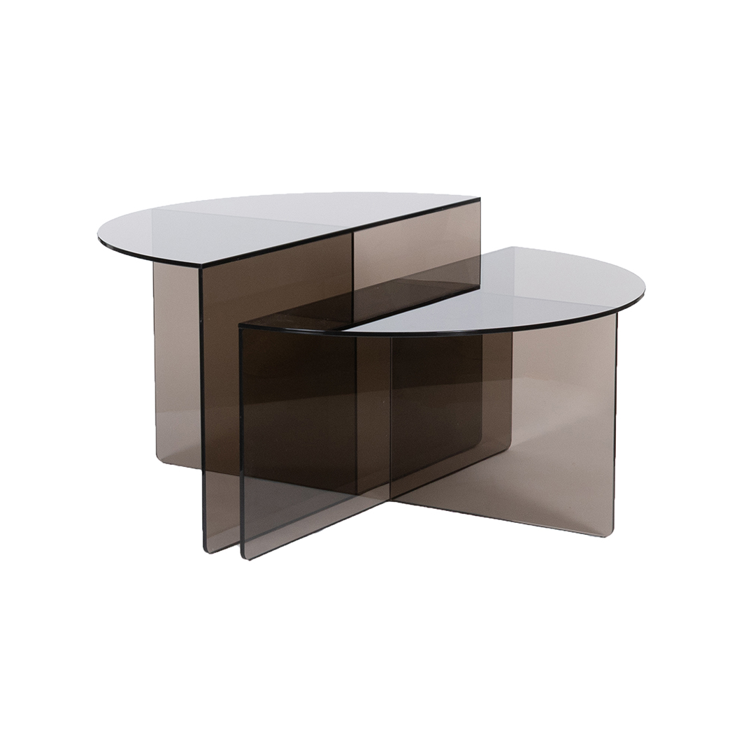 Table basses I_Rosa - Smoked Brown - Marron - Verre - LABEL51