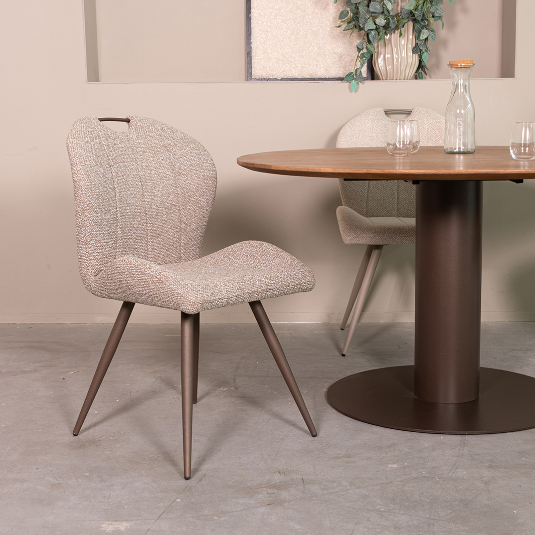 Chaises de salle à manger I_Silly - Mushroom - Marron - Boucle - Sans accoudoir - LABEL51