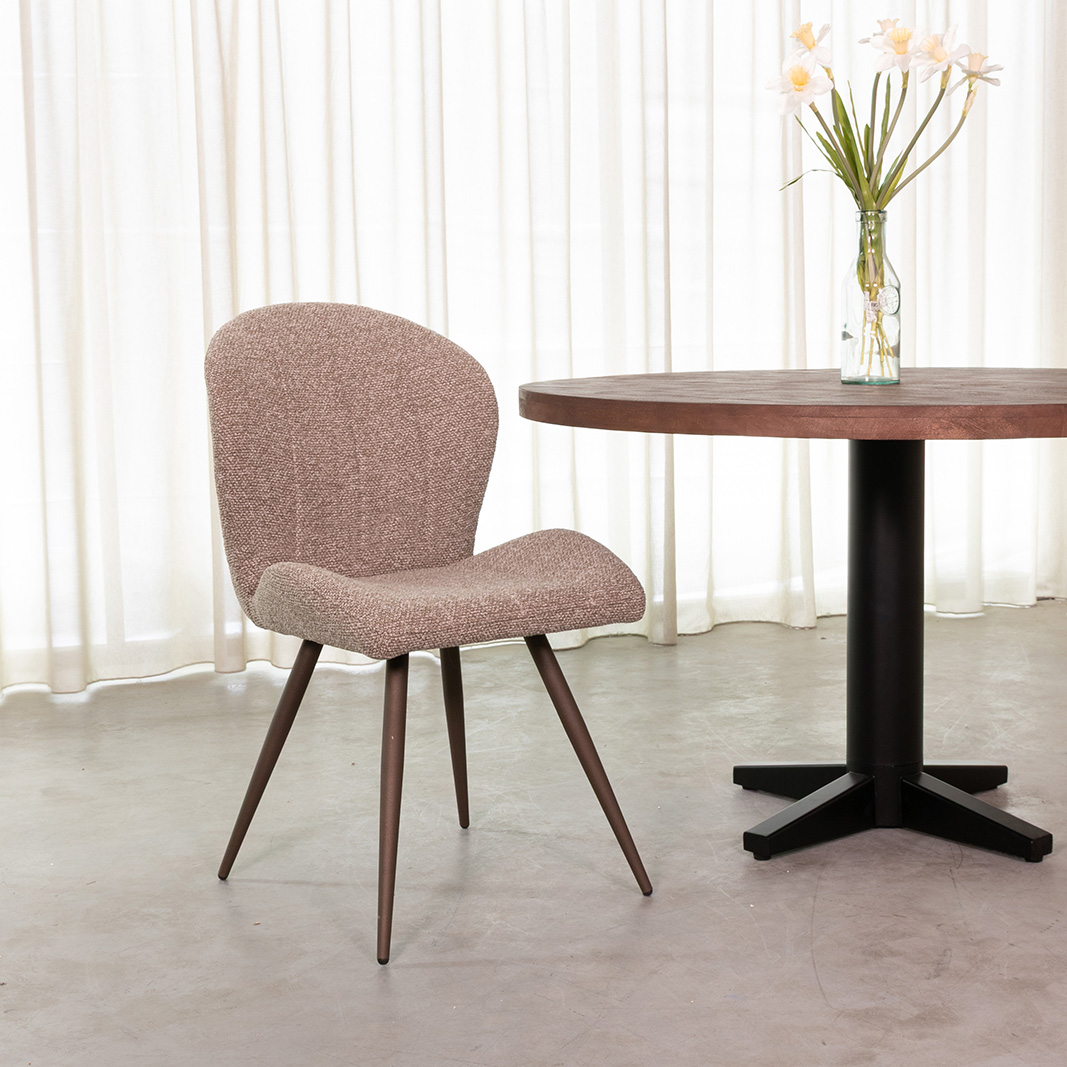 Chaises de salle à manger I_Sil - Mushroom - Marron - Boucle - Sans accoudoir - LABEL51