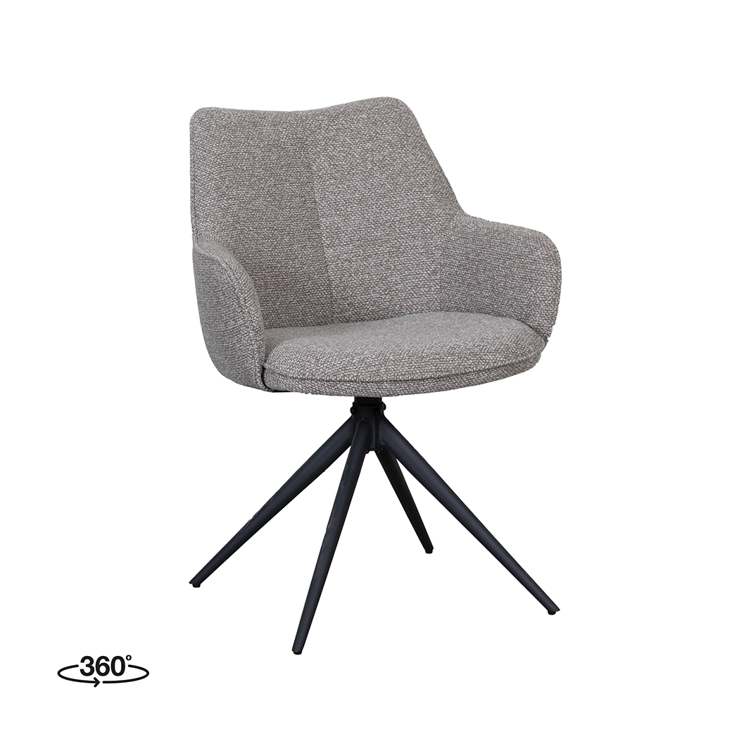 Chaises de salle à manger I_Sawa - Mushroom - Marron - Boucle - Sans accoudoir - LABEL51