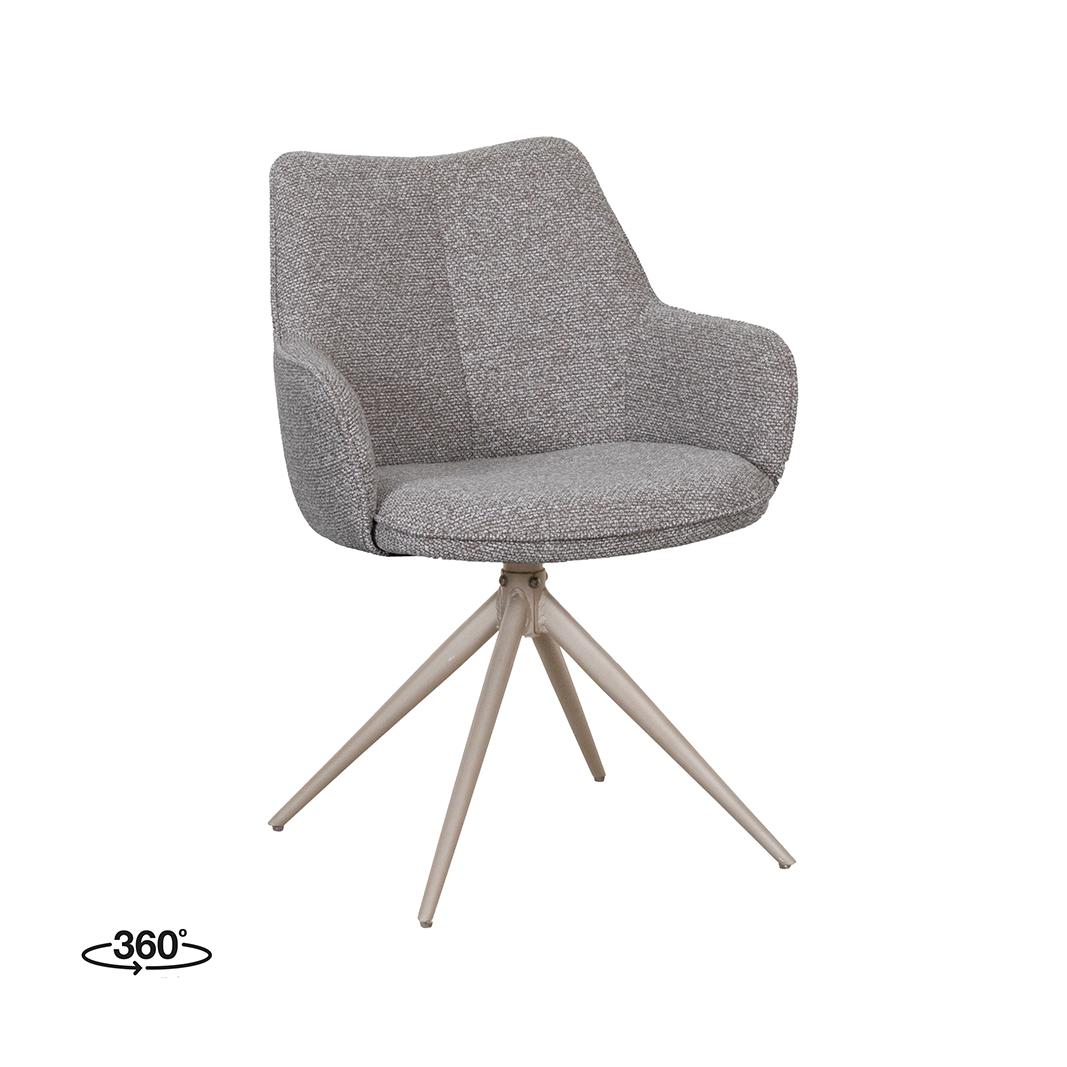 Chaises de salle à manger I_Sawa - Mushroom - Marron - Boucle - Sans accoudoir - LABEL51