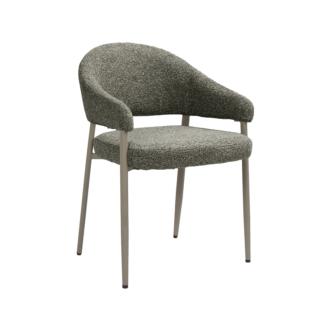 Chaises de salle à manger I_Sora - Mushroom - Marron - Boucle - Sans accoudoir - LABEL51
