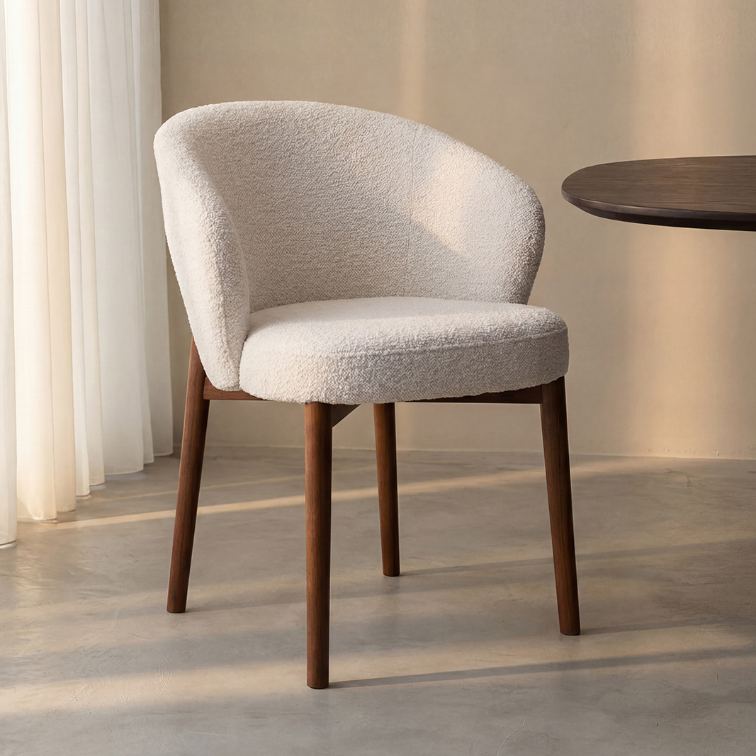 Chaises de salle à manger I_Sakiko - Champagne - Blanc - Geweven - Sans accoudoir - LABEL51