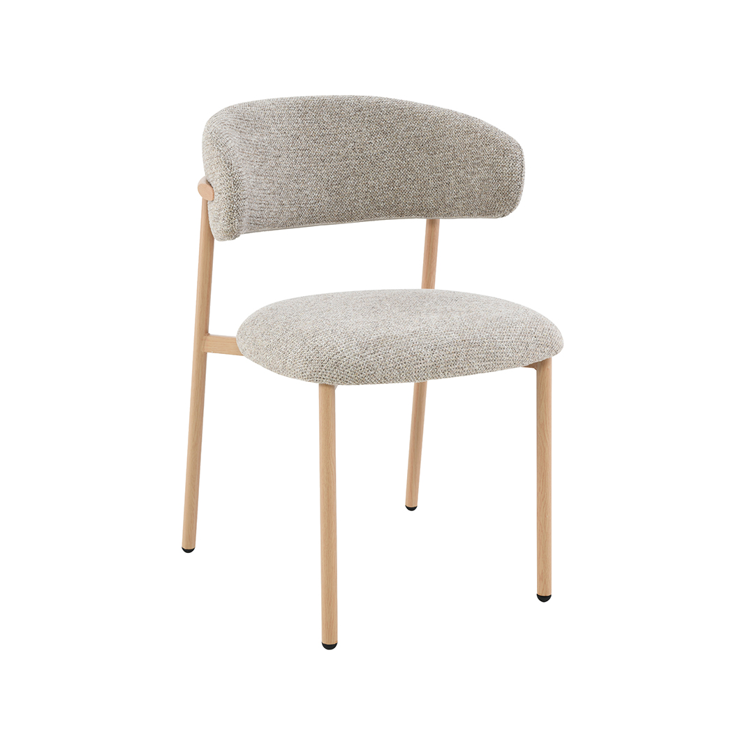 Chaises de salle à manger I_Kaito - Beige - Creme - Geweven - Sans accoudoir - LABEL51