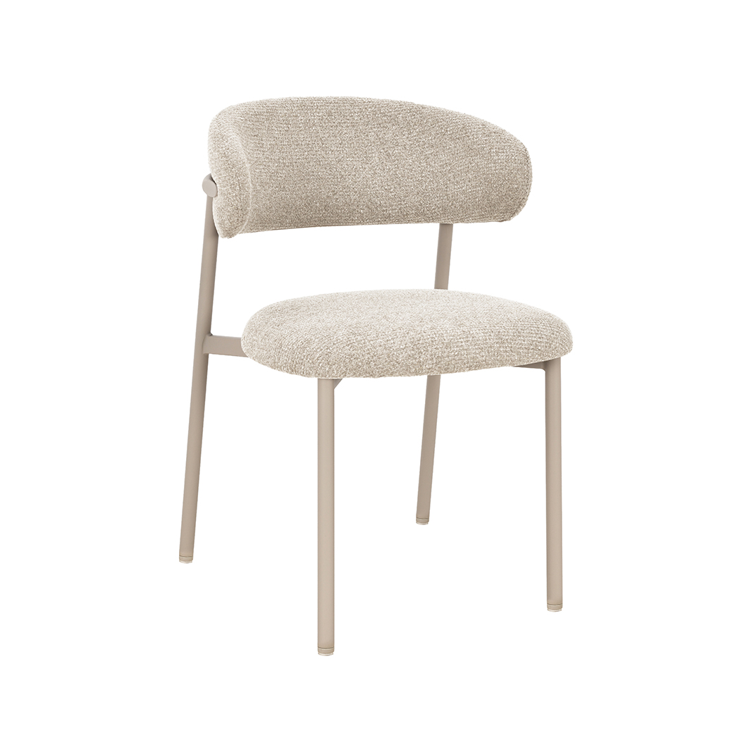 Chaises de salle à manger I_Kaito - Beige - Creme - Geweven - Sans accoudoir - LABEL51