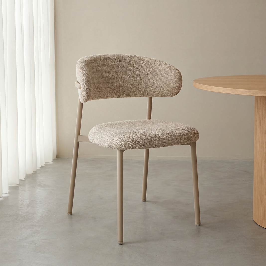 Chaises de salle à manger I_Kaito - Beige - Creme - Geweven - Sans accoudoir - LABEL51