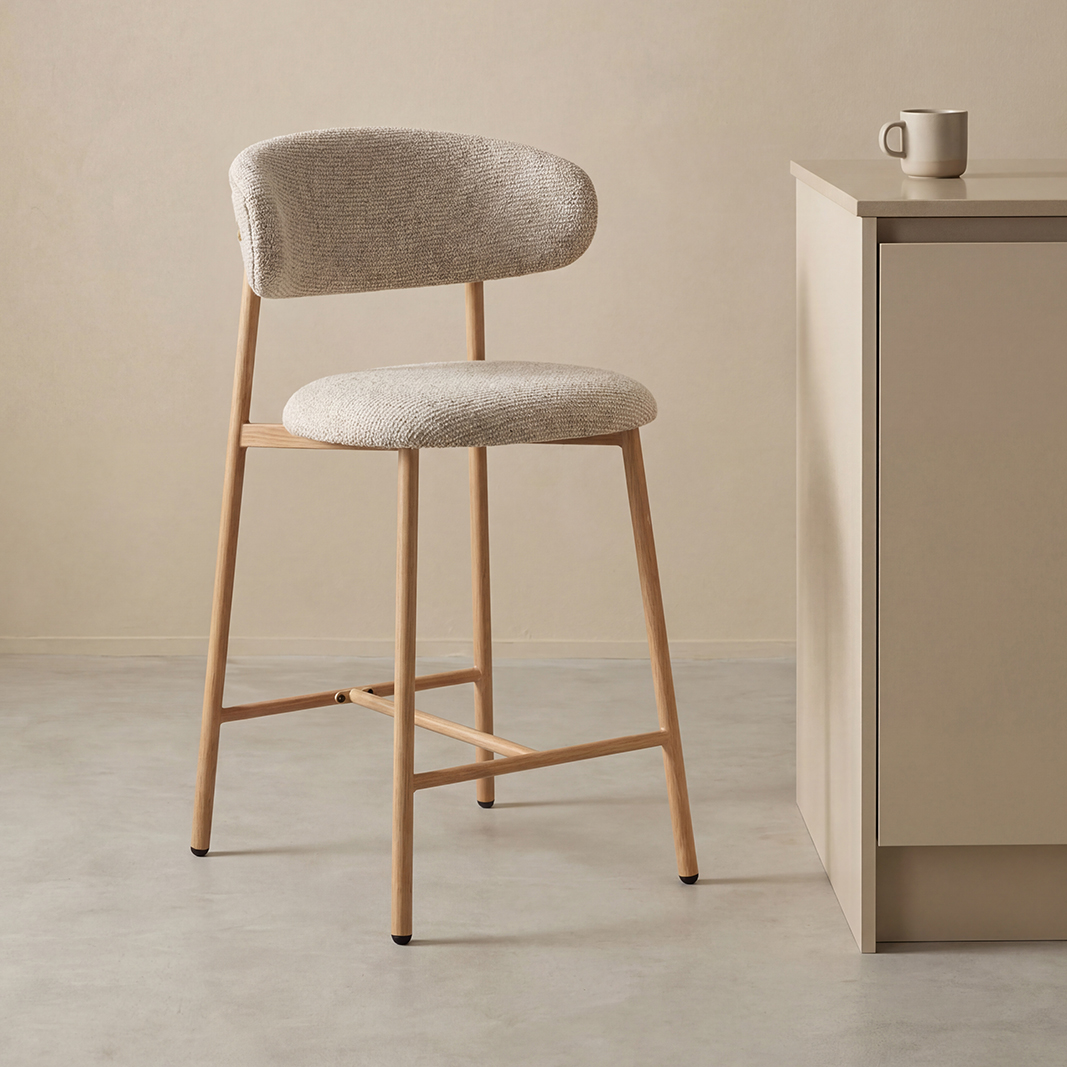 Tabourets de bar I_Kaito - Beige - Naturel - Prestige - LABEL51