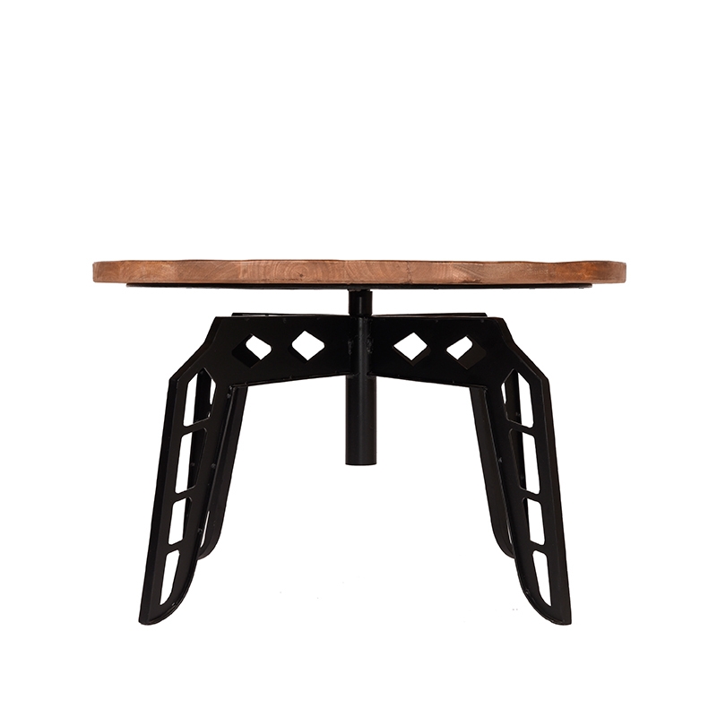 Table basse I_Pebble - Ronde - Rough - BRUIN - Bois de mangue - Industriel - LABEL51