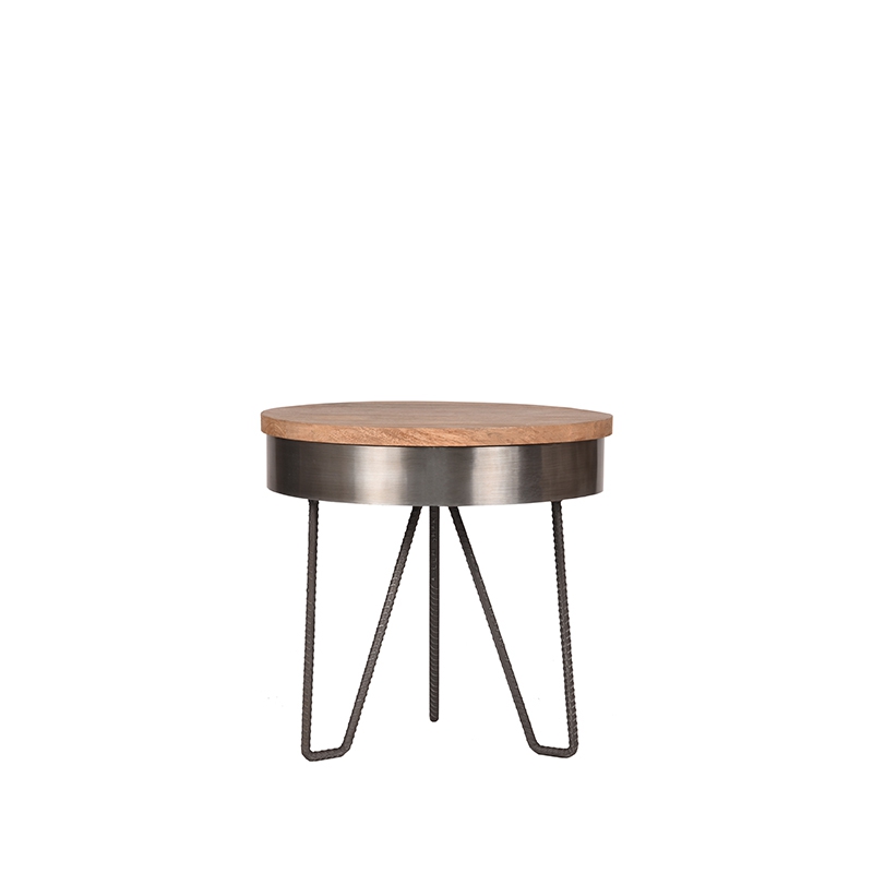 Table d'appoint I_Saran - Gris - Métal - Industriel - LABEL51